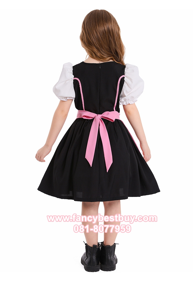 ชุดแฟนซีเด็ก ชุดเยอรมันสีชมพู ชุดนานาชาติ ชุดประจำชาติเยอรมันนี ชุดสวิตเซอร์แลนด์ ชุดบาวาเรียน มีขนาด S 110-125, M 125-135, L135-150, XL 150-160