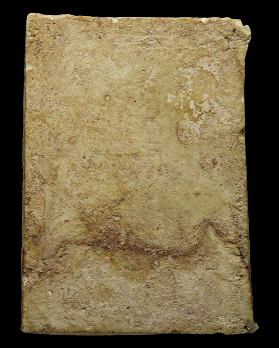 พระสมเด็จบางขุนพรหม พิมพ์สังหาฏิมีหู เนื้อเขียวก้านมะลิ (โชว์พระ)