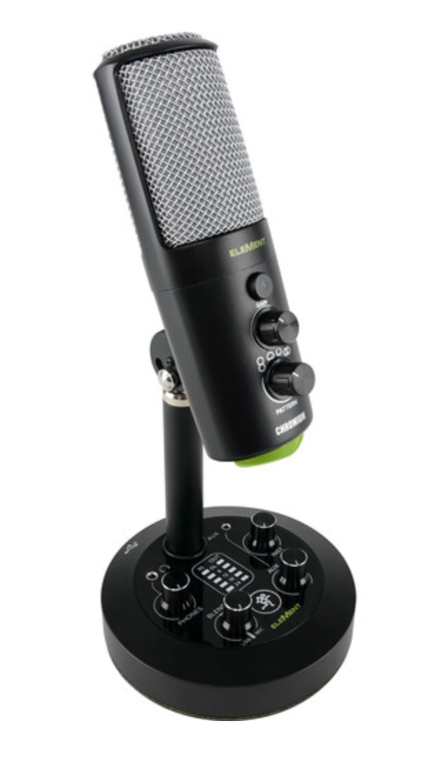 Mackie EleMent Series Chromium Premium USB Condenser Microphone with Built-In 2-Channel Mixer