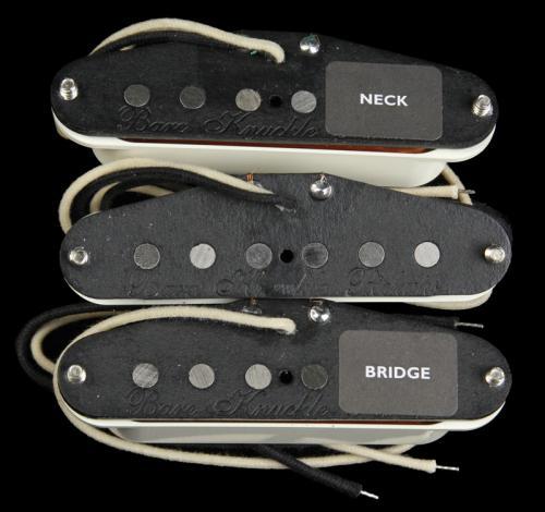 Bare Knuckle Pat Pend Strat Series 63 Veneer Pickup Set (Parchment)