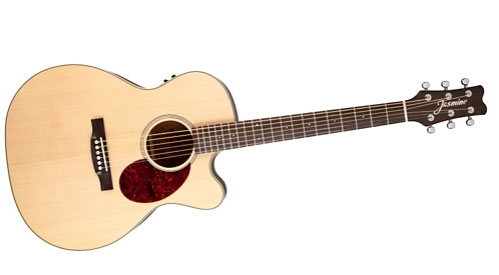 Jasmine JO-37 Solid Top Cutaway Orchestra Acoustic-Electric Guitar Natural