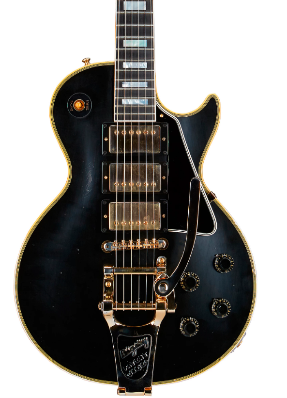 Gibson Custom Murphy Lab 1957 Les Paul Custom Reissue 3-Pickup Bigsby Light Aged Electric Guitar Ebony