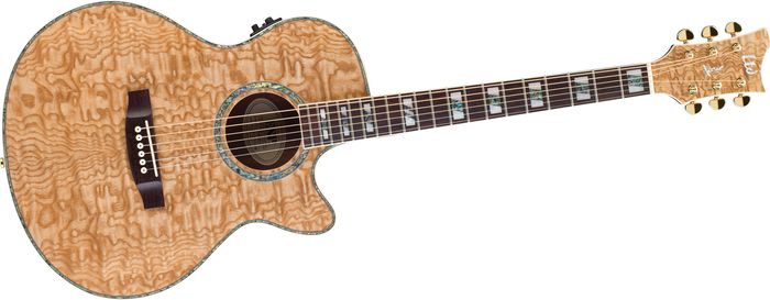 ESP Xtone Exotic Wood Cutaway Acoustic-Electric Guitar