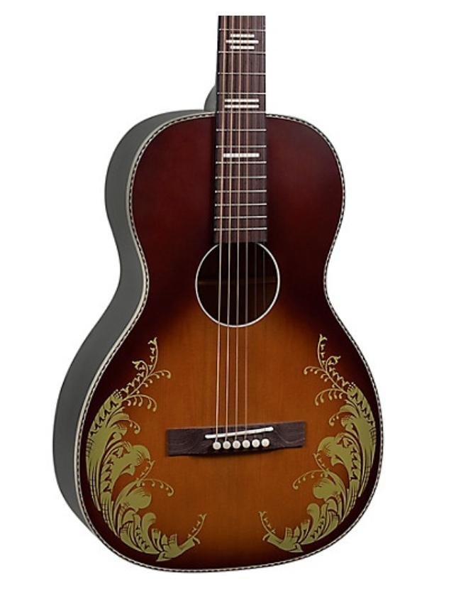 Recording King Dirty 30s Series 7 Single 0 Limited Edition Lily of the Valley Acoustic Guitar Tobacco Sunburst