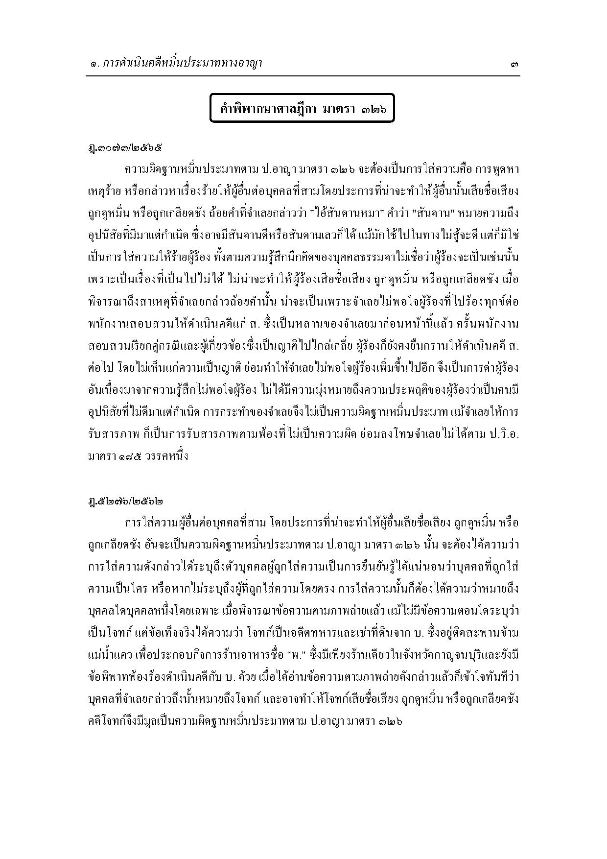 หลักกฎหมายความผิดฐานหมิ่นประมาททางอาญาและทางแพ่ง รวมทั้งคดีดูหมิ่นซึ่งหน้า พร้อมฎีกา