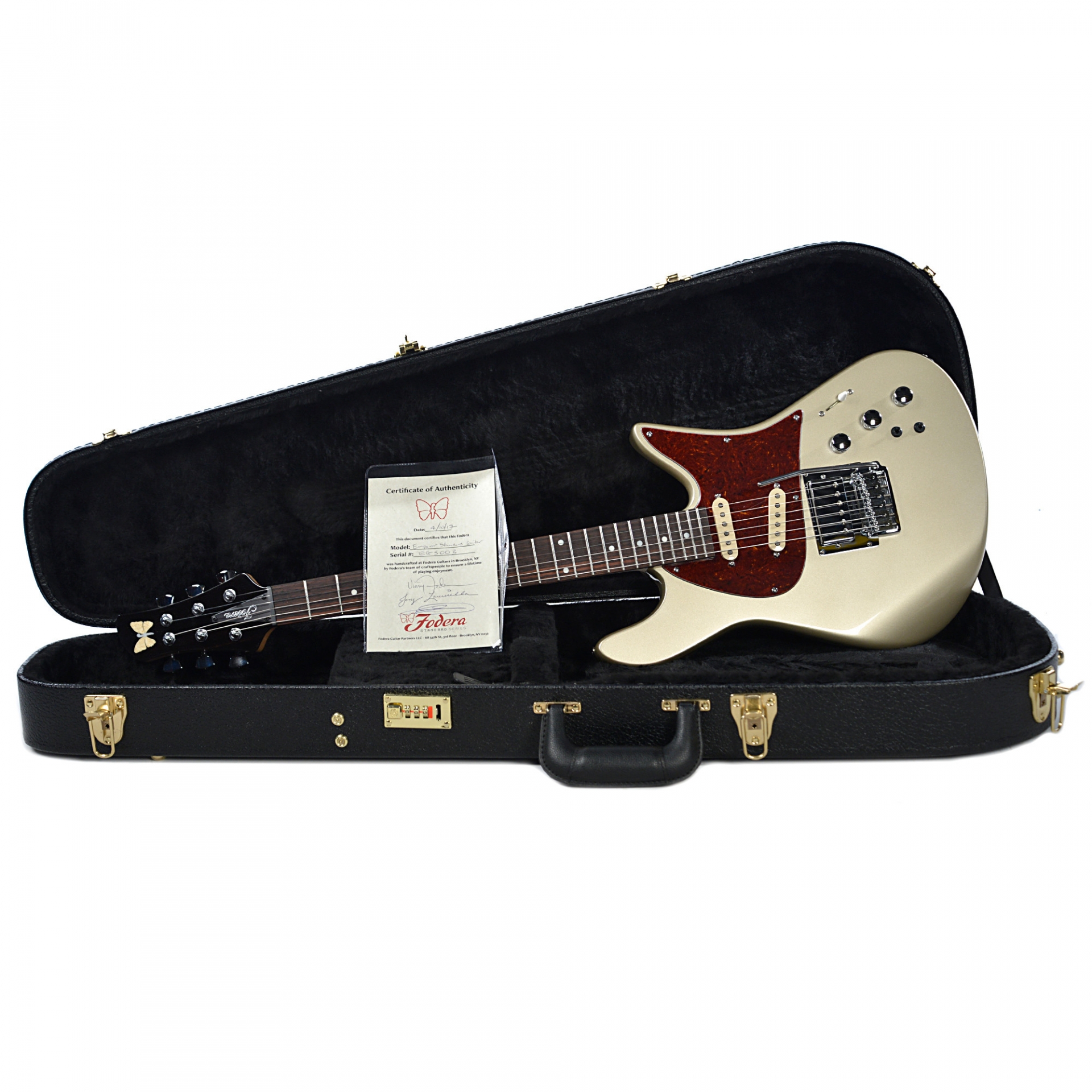 Fodera Emperor Standard Shoreline Gold w/Tortoiseshell Pickguard and Seymour Duncan SSH Pickups