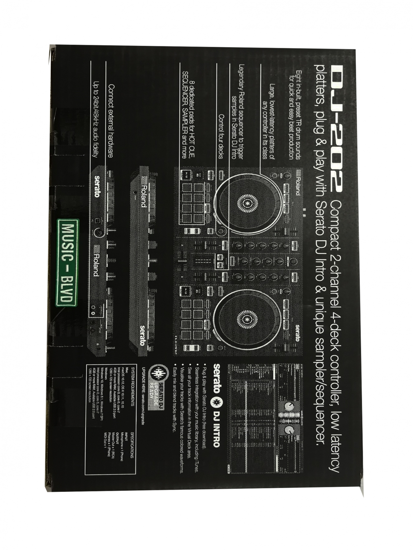 Roland DJ-202 2-channel Serato DJ Intro Controller with Drum Machine