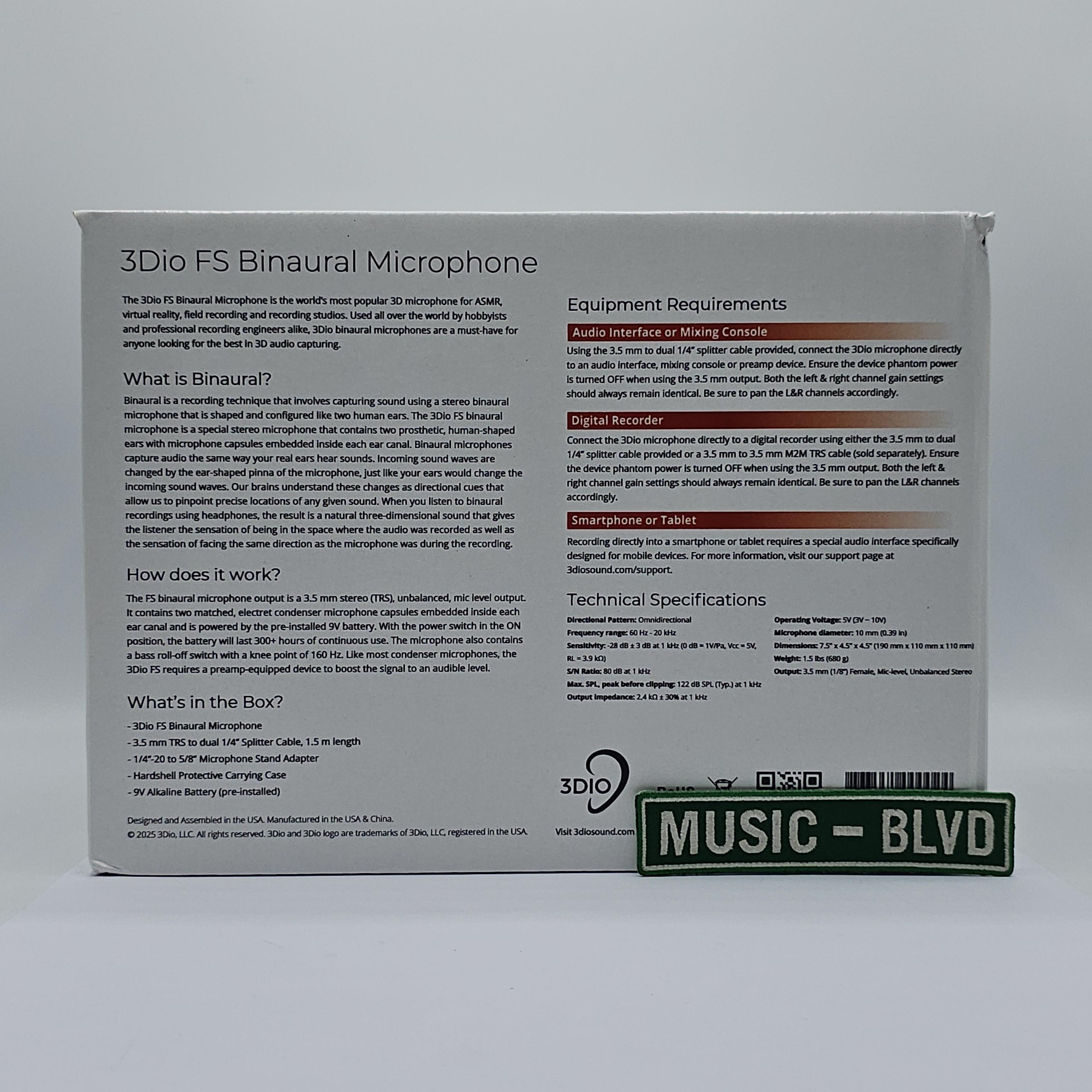 3Dio FS Free Space Binaural Microphone