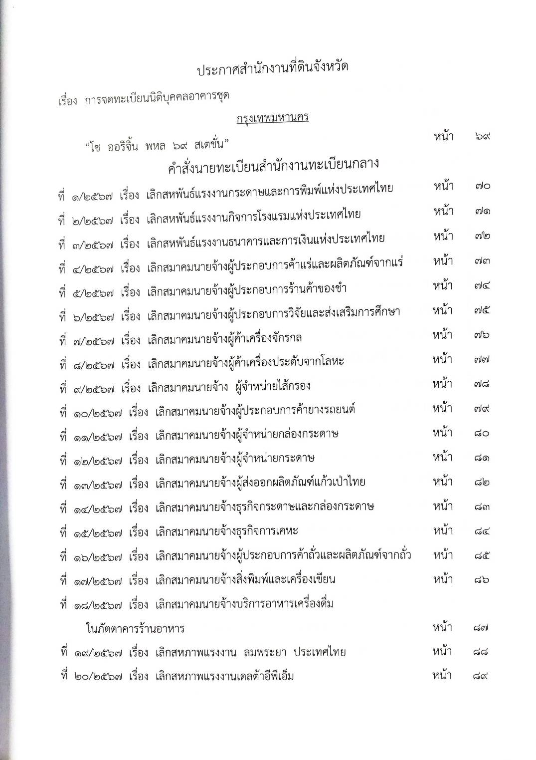 กฎหมายใหม่ ตอนที่ 142/64 รวมประกาศ ฯ