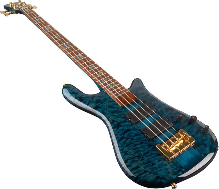 Spector USA NS-4 Black and Blue Gloss Bass Guitar Black & Blue Clear Gloss