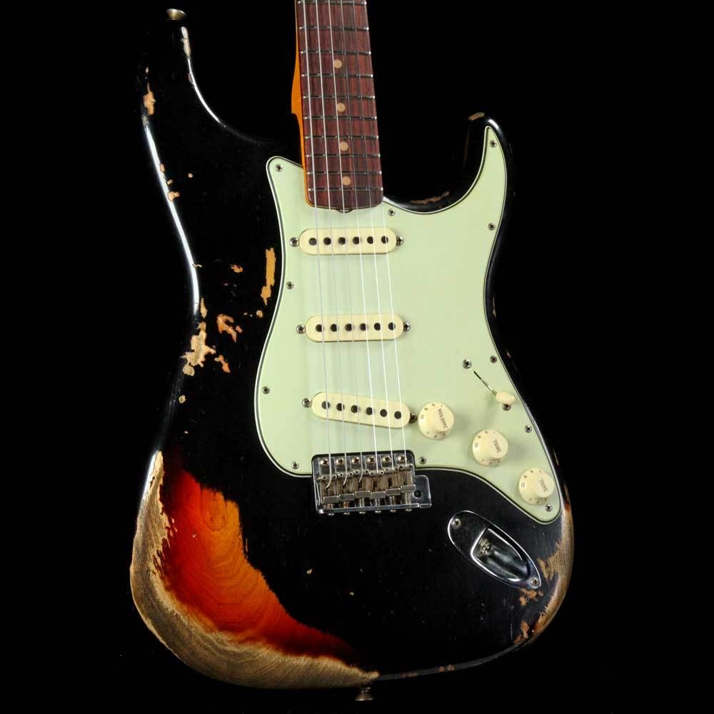 Fender Custom Shop 62 Stratocaster Heavy Relic - Black Over 3-Tone Sunburst