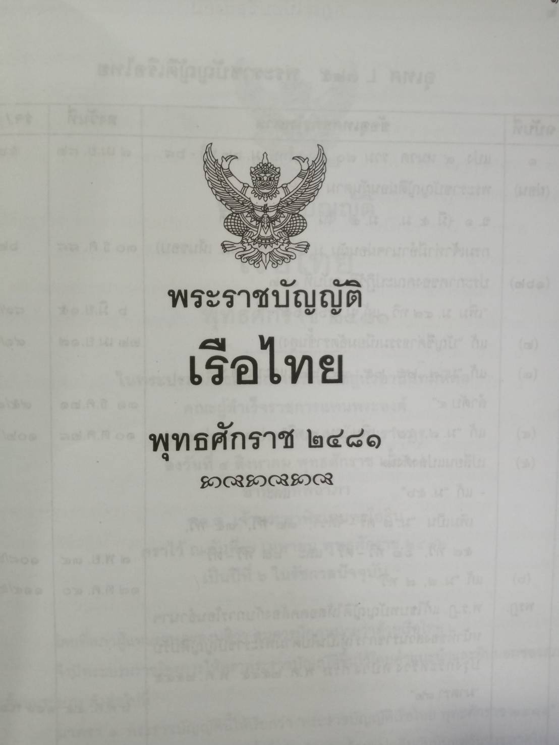 พระราชบัญญัติเรือไทย พ.ศ.2481