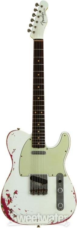 Fender Custom Shop 60s Telecaster Heavy Relic/Closet Classic Mix - Olympic White/Pink Paisley