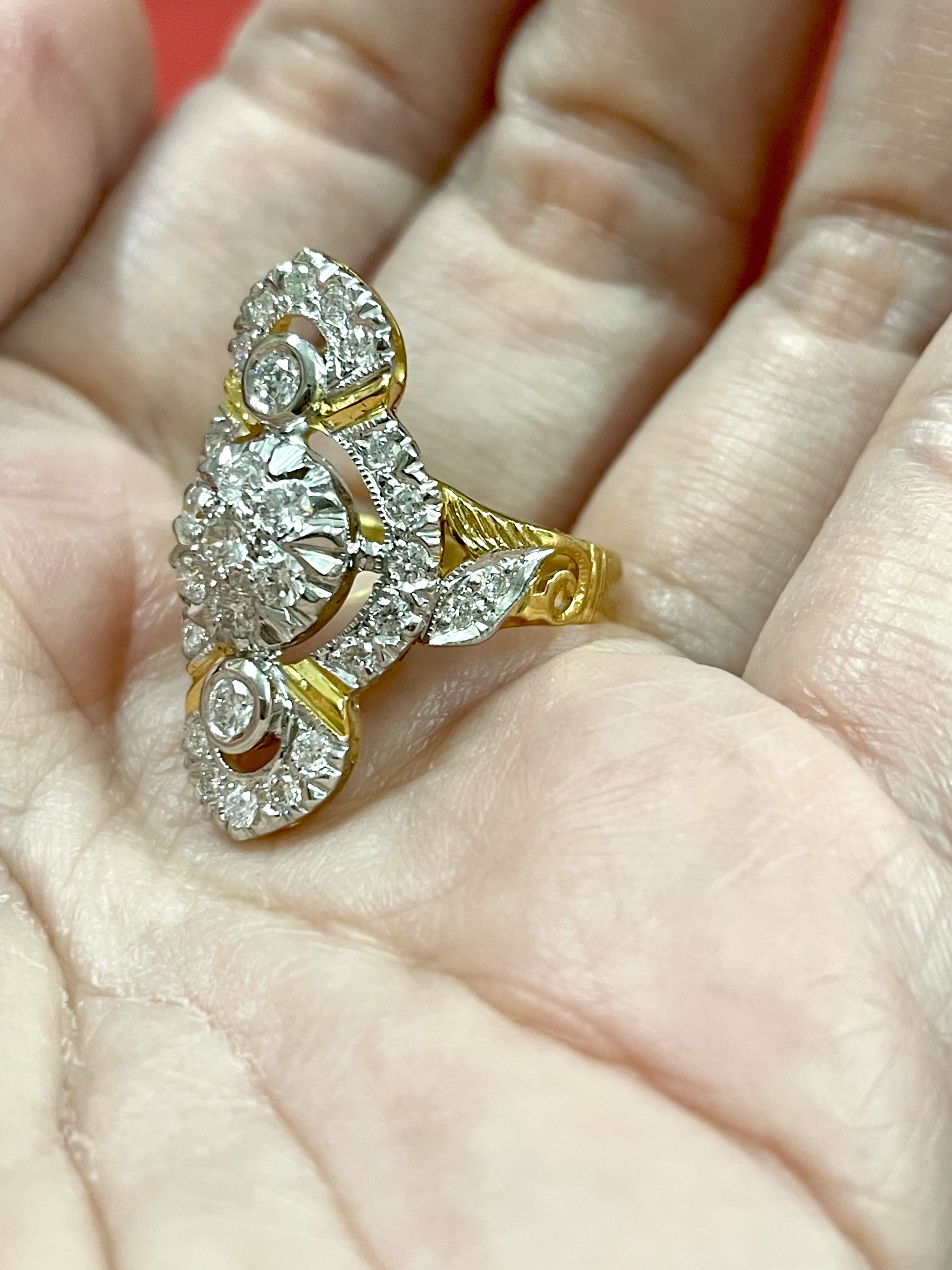 แหวนเพชรโบราณ เพชรแท้ ทองแท้