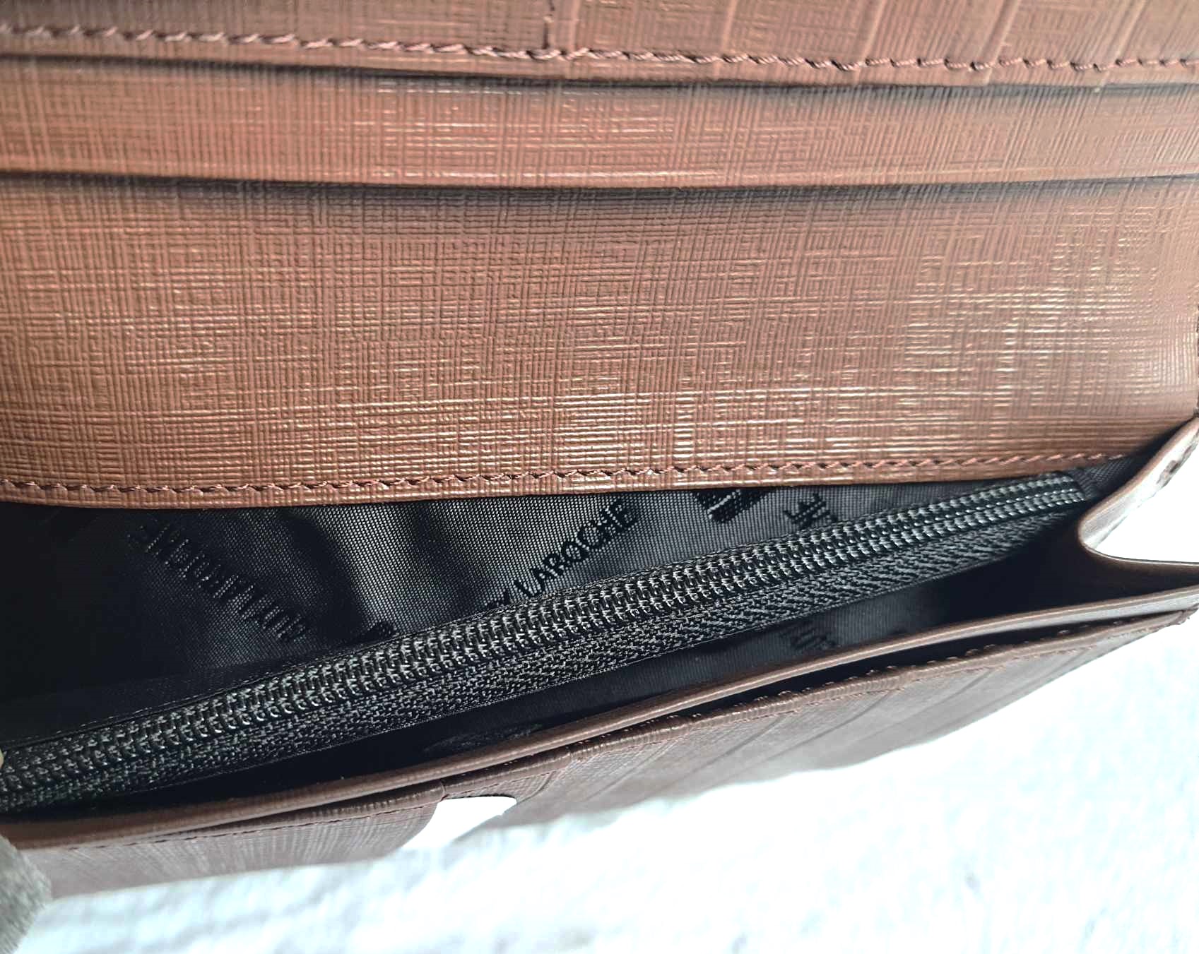 กระเป๋าสตางค์ Guy Laroche น้ำตาลเมทาลิกสลิม ใหม่ แท้