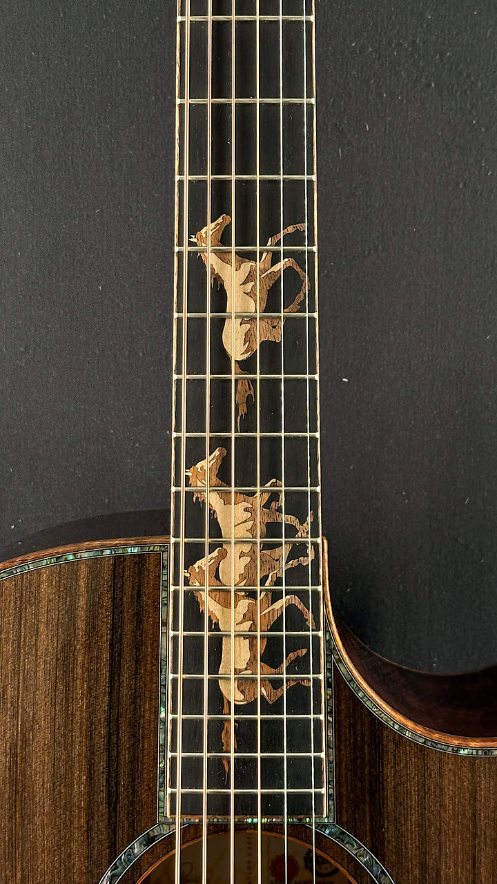 Taylor Custom "B. Taylor" 12-Fret Grand Auditorium in Figured Blackwood with Stripy Sinker Redwood Top