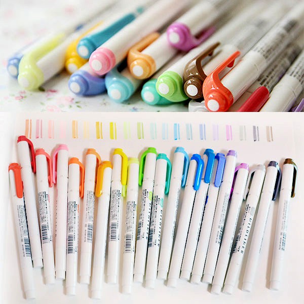 ปากกาไฮไลท์ 2 หัว Mildliner สี Pastel นำเข้าจากญี่ปุ่น / Set 1