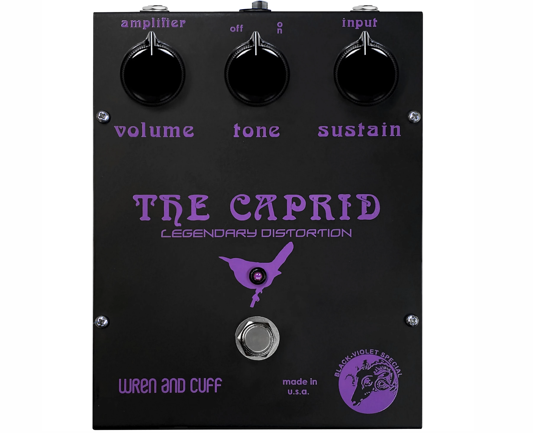 Wren And Cuff Caprid Special Distortion Effects Pedal Black and Violet