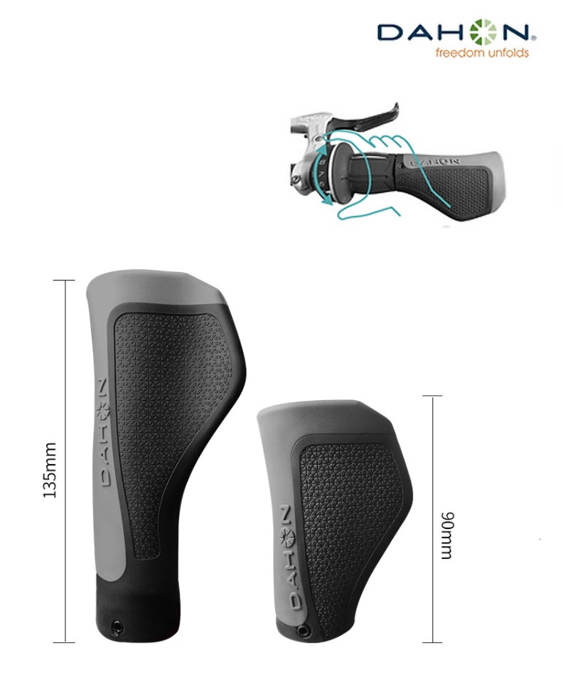 ปลอกแฮนด์ Dahon แบบมีที่พักมือ ยาว-สั้น สำหรับมือเกียร์แบบบิด และแบบยาว-ยาว สำหรับมือเกียร์กด
