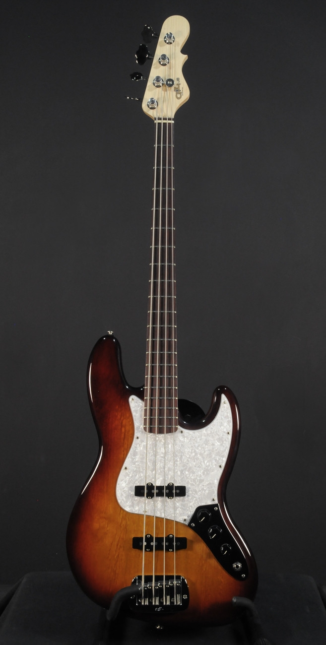 G&L JB - Quartersawn Maple Neck - No Fingerboard Inlay - Old School Tobacco Sunburst No.5356