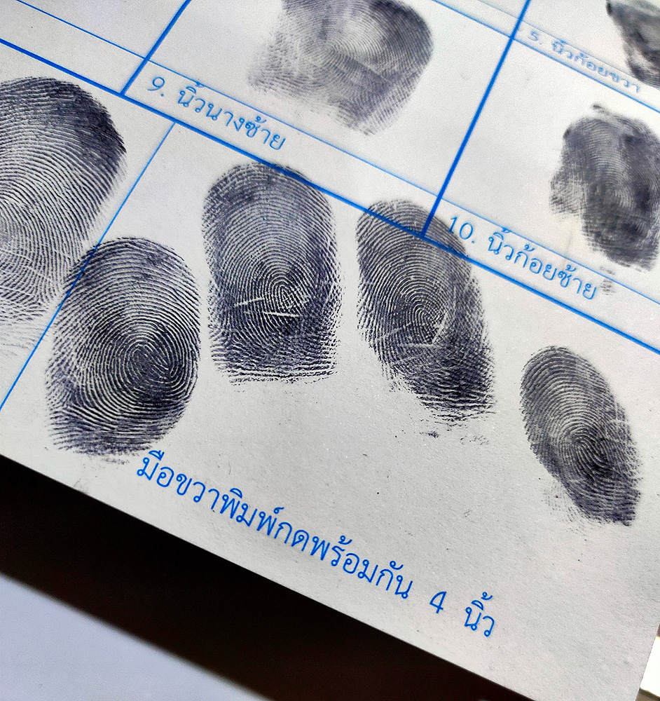 ตลับหมึกพิมพ์ลายนิ้วมือ ขนาด 9 x 6 นิ้ว สี่เหลี่ยมผืนผ้า ฝาพับ