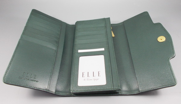 กระเป๋าสตางค์ ELLE เขียวเมทาลิก ใหม่ แท้
