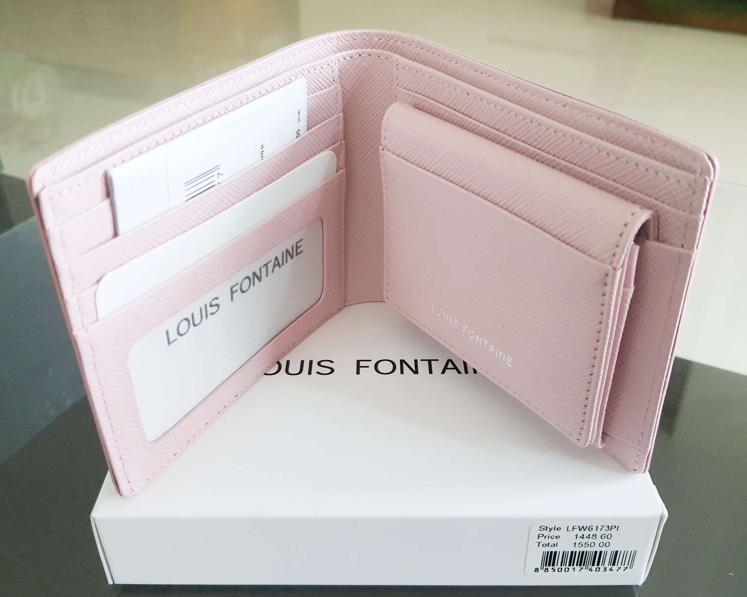 กระเป๋าสตางค์ Louis Fontaine ชมพู ใหม่ แท้