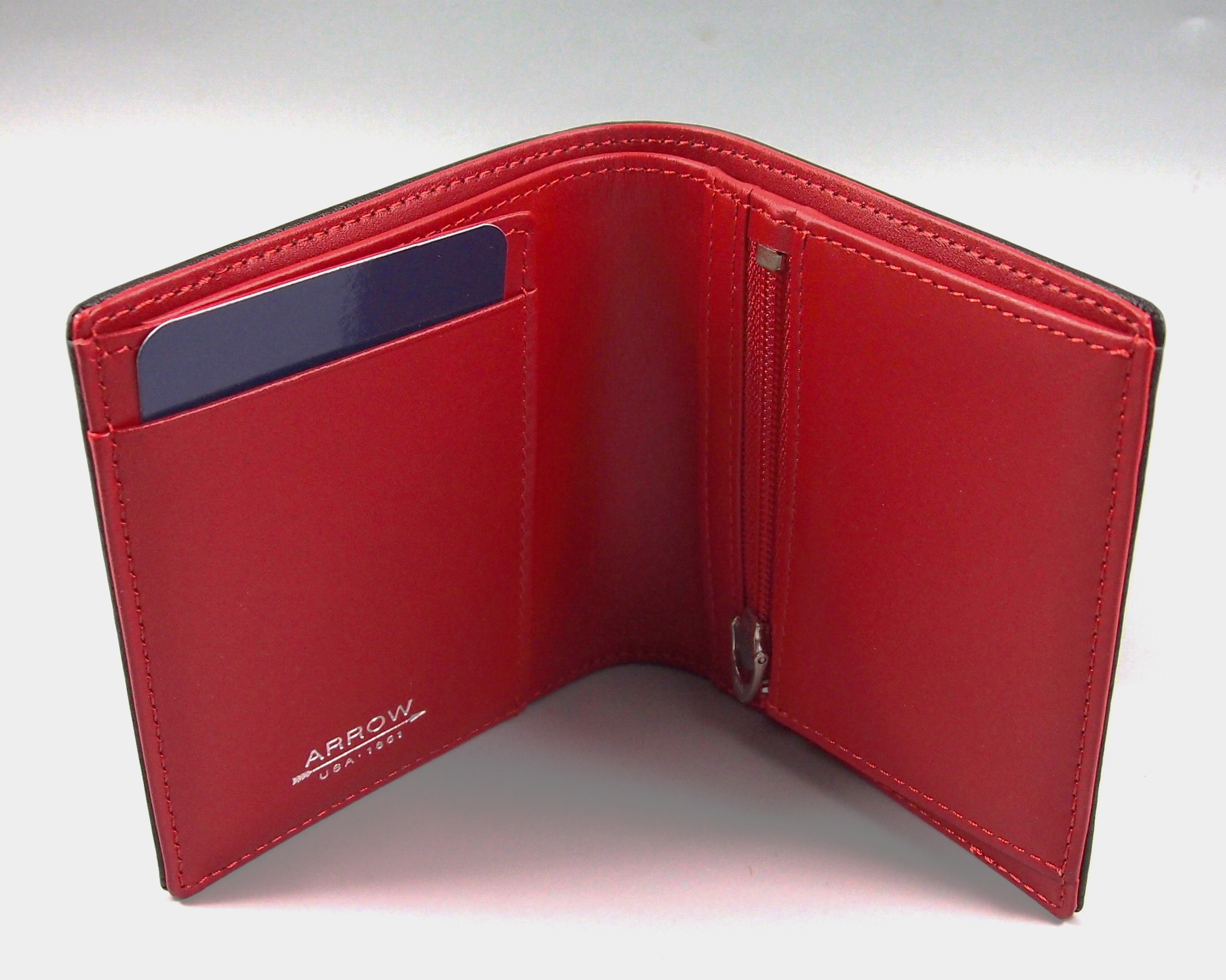 มินิกระเป๋าสตางค์ ARROW USA-1851 ดำ-แดง ใหม่ แท้