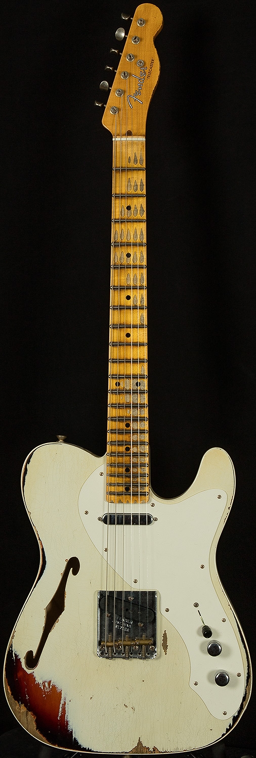 Fender Custom Shop 2018 Winter NAMM 50s Telecaster Custom Thinline - Olympic White over 3-Tone Sunburst