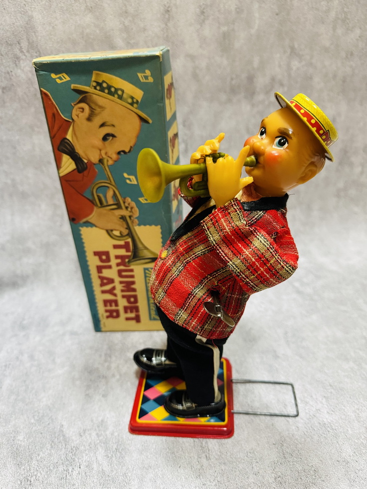 50s Nomura Trumpet Player Wind up Toy