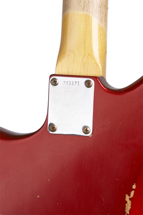 Fender Custom Shop 1965 Jazzmaster Relic Electric Guitar Master Built by Dale Wilson Candy Apple Red With Matching Painted Head Cap