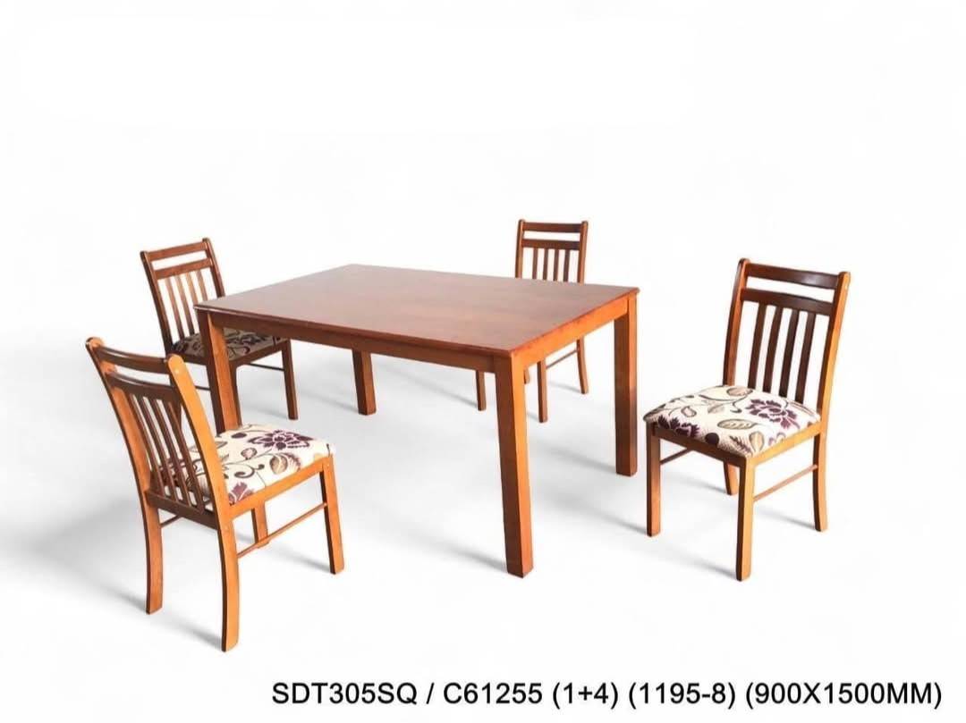 โต๊ะไม้พร้อมเก้าอี้ รุ่น SDT305SQ/C61255 โต๊ะอเนกประสงค์ ,โต๊ะอาหาร,โต๊ะพร้อมเก้าอี้ 4 ตัว ,โต๊ะทานข้าว,โต๊ะประชุม,สั่งผลิตในไทย
