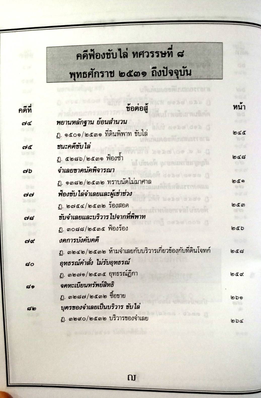 108 คดีฟ้องขับไล่: ไล่ที่ บุกรุก ลุกล้ำ ฯลฯ (หนังสือเก่า มือ1)