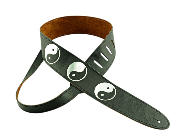 Perri's 2.5" Deluxe Embossed White Leather Guitar Strap