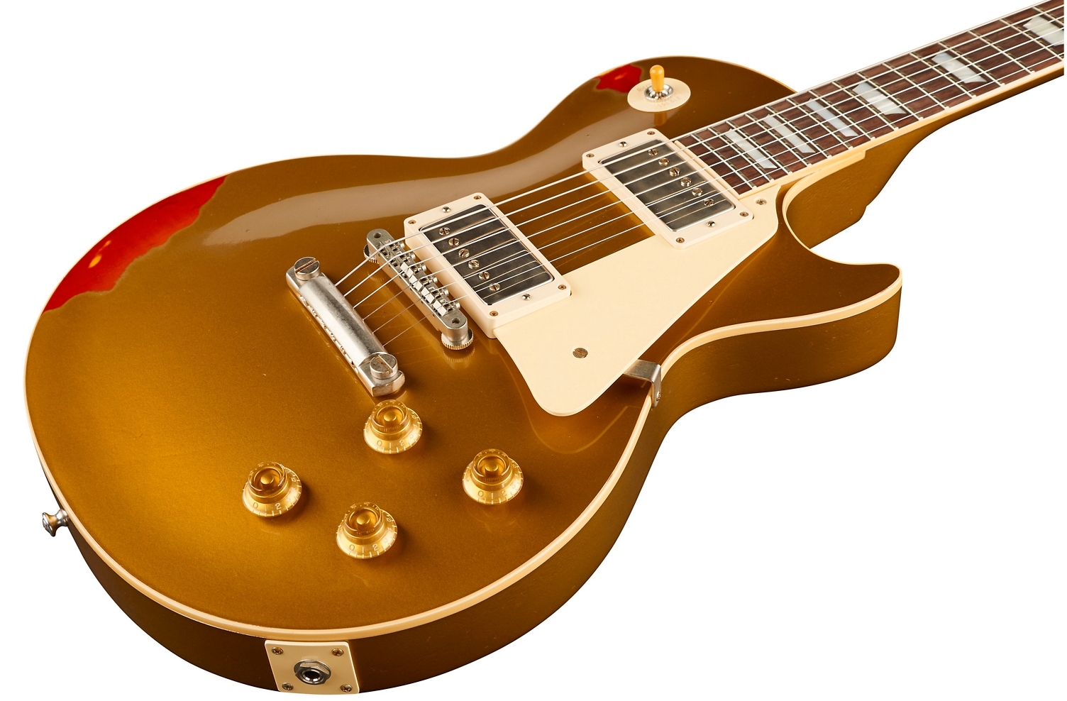 Gibson Custom Les Paul Standard Limited Run - Solid Body Electric Guitar Aged Black over 2-Color Sunburst Aged White Pearl Pickguard