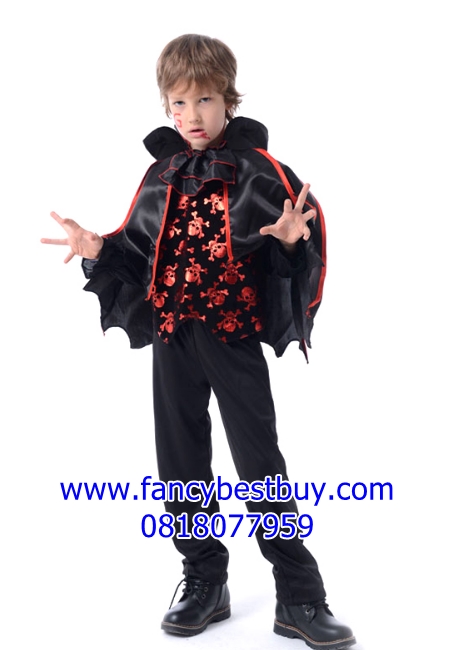 ชุดฮาโลวีนแวมไพร์ ชุดแฟนซีเด็ก แวมไพร์ Evil Vampire สำหรับวันฮาโลวีน มีขนาด M, L, XL