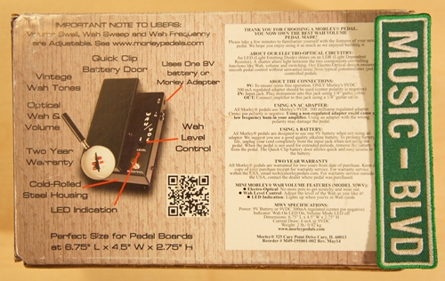 Morley MWV Mini Wah Volume Guitar Effects Pedal