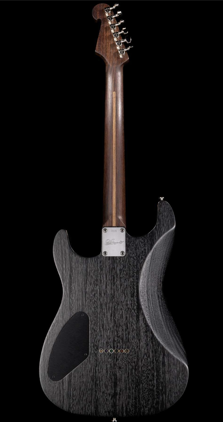 Luxxtone El Machete Geode 5A Quilt Maple Top Indian Rosewood Board Blue Jean