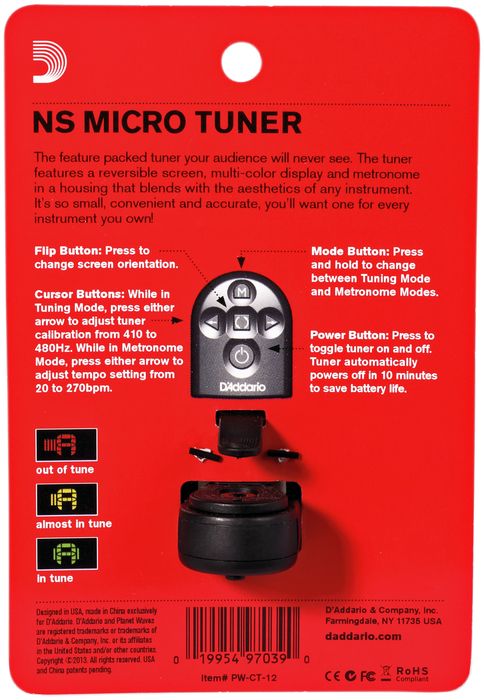 DAddario NS Micro Head stock Tuner