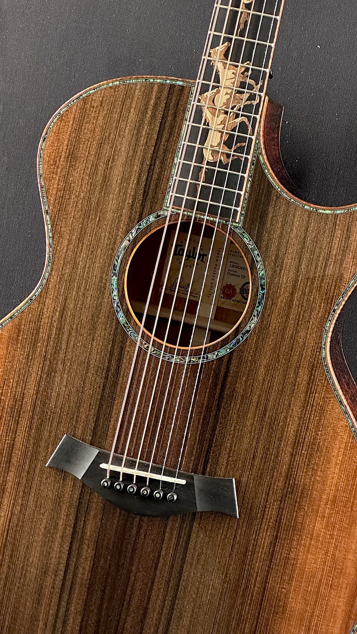 Taylor Custom "B. Taylor" 12-Fret Grand Auditorium in Figured Blackwood with Stripy Sinker Redwood Top