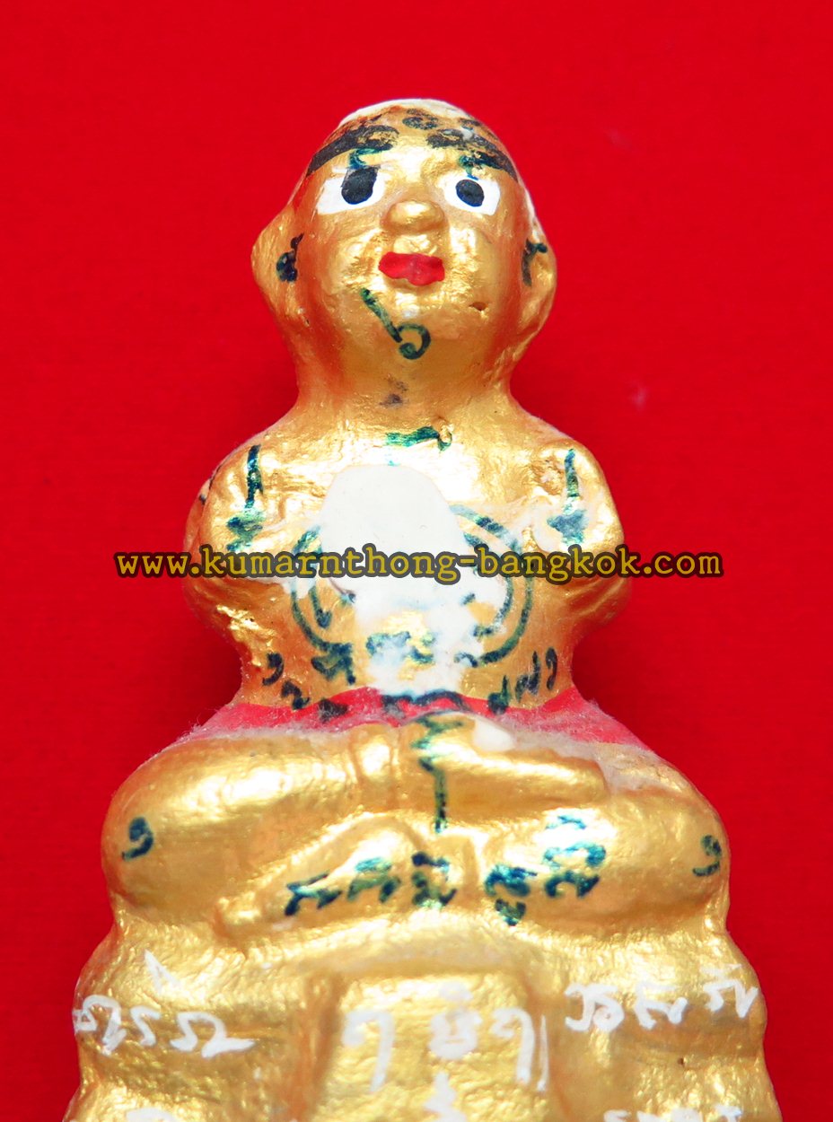 กุมารทอง หลวงปู่แย้ม วัดสามง่าม จ.นครปฐม (น้องพิชิตชัย) เนื้อดิน สีทองล้วน พิมพ์เล็ก ขนาดตั้งบูชาสูง 3.5นิ้ว กว้าง 2นิ้ว รุ่น พัดยศ ปี 52-53