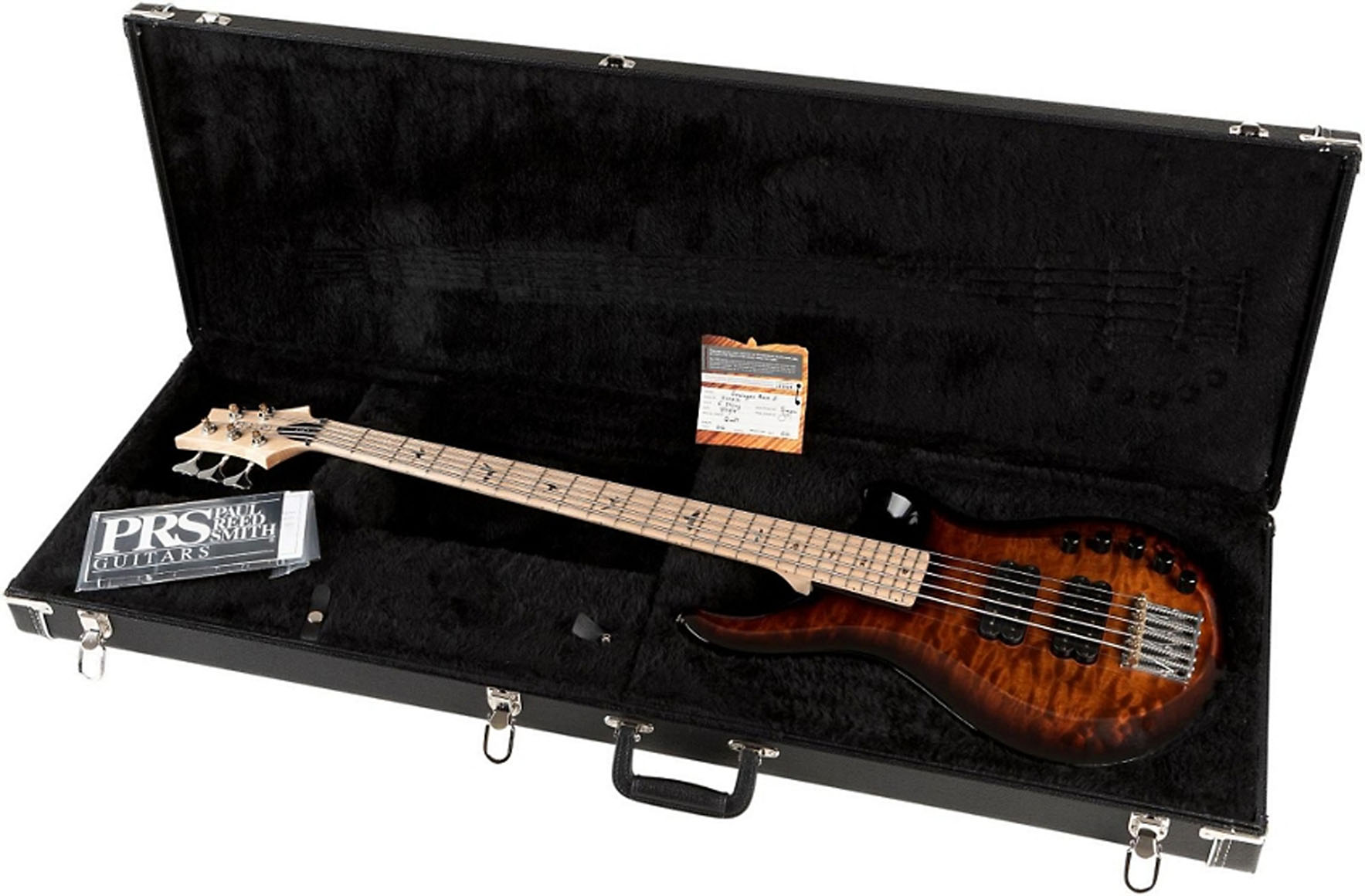 PRS Grainger Quilt Top 5 String Electric Bass Guitar with Maple Fretboard Black Gold Burst