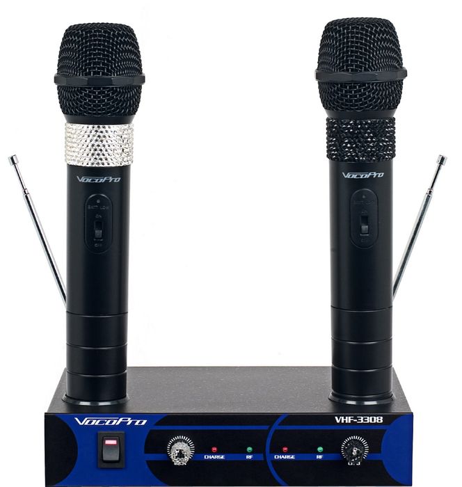 VocoPro Dual Channel VHF Wireless Microphone Set