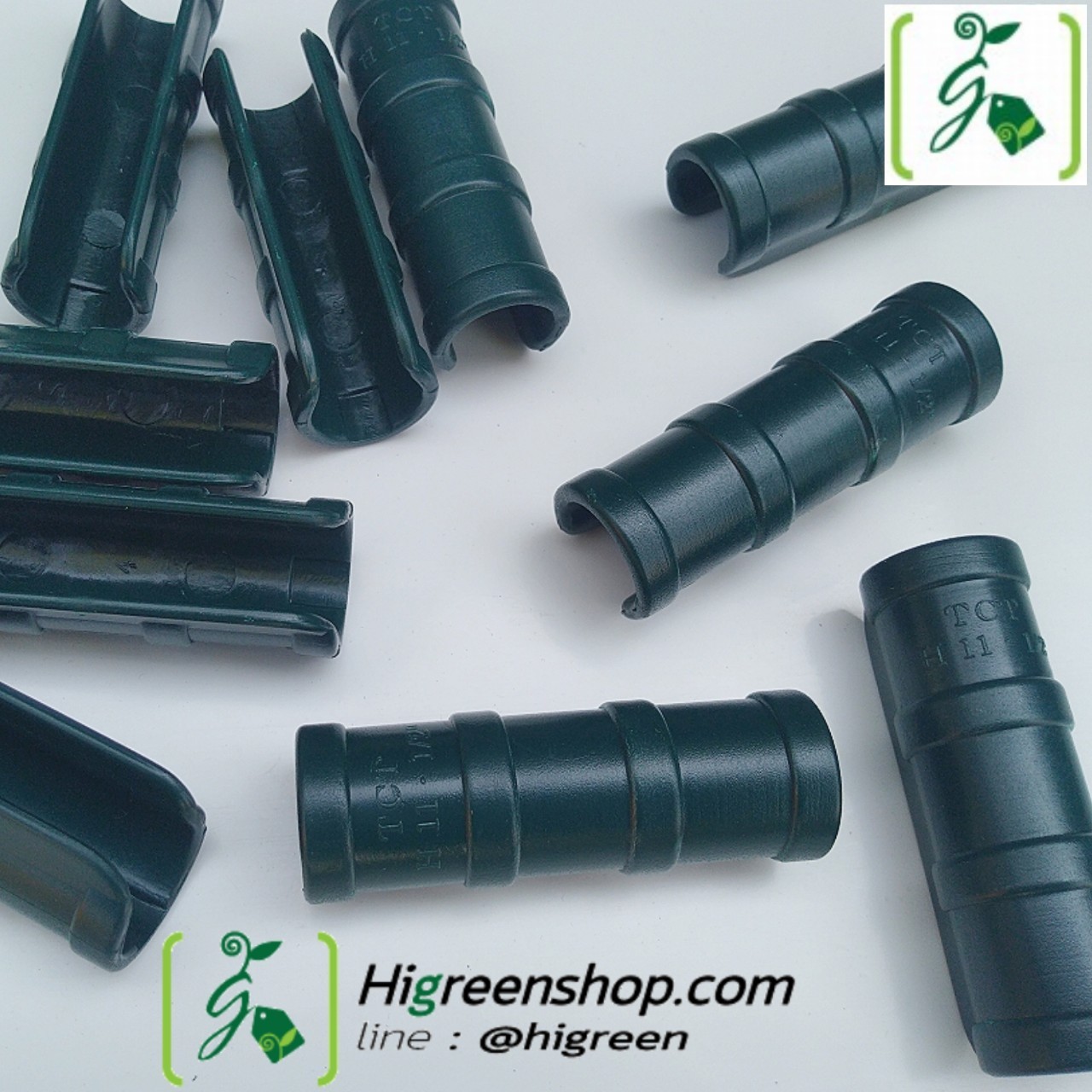 คลิปล็อคสีเขียวขนาด 1/2 นิ้ว(4หุน) 10 ตัว