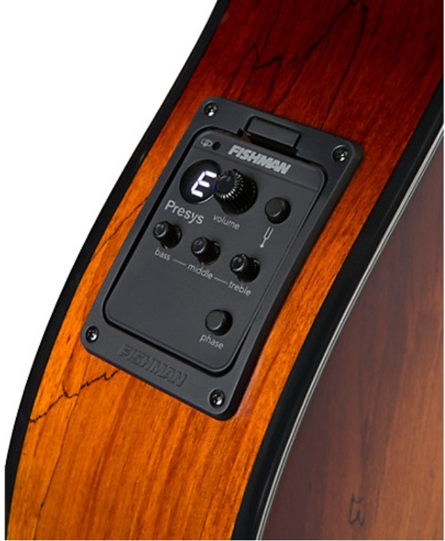 Mitchell MX430 Spalted Maple Acoustic-Electric Guitar Whiskey Burst