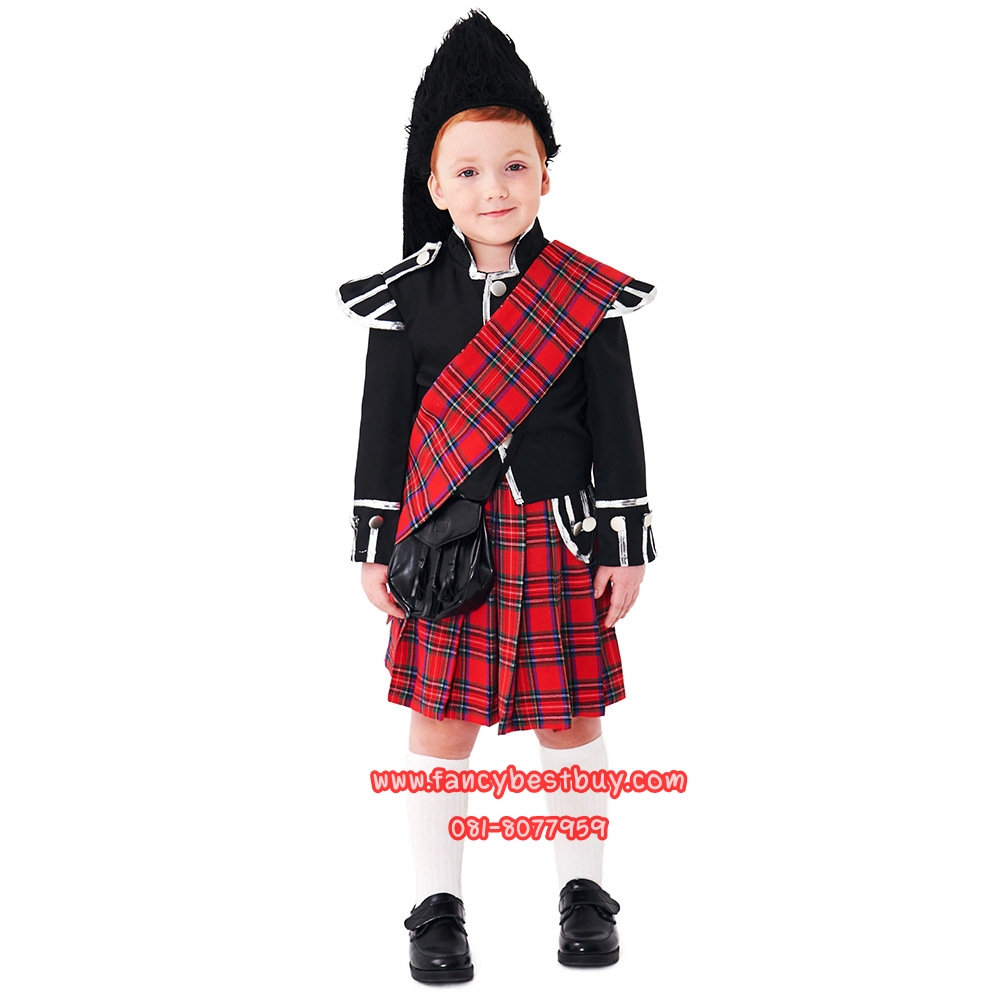 ชุดประจำชาติสกีอตแลนด์ Scotland Costume ชุดทหารอังกฤษ UK Soldier ชุดประจำชาติ มีขนาด XS 95-110, S 110-125