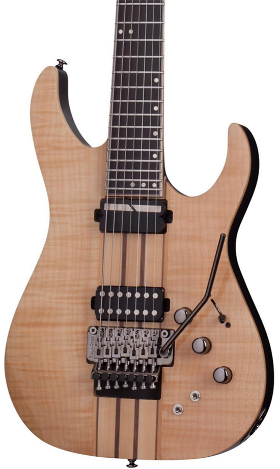 Schecter Guitar Research Banshee Elite-7 with Floyd Rose and Sustainiac Seven-String Electric Guitar Gloss Natural