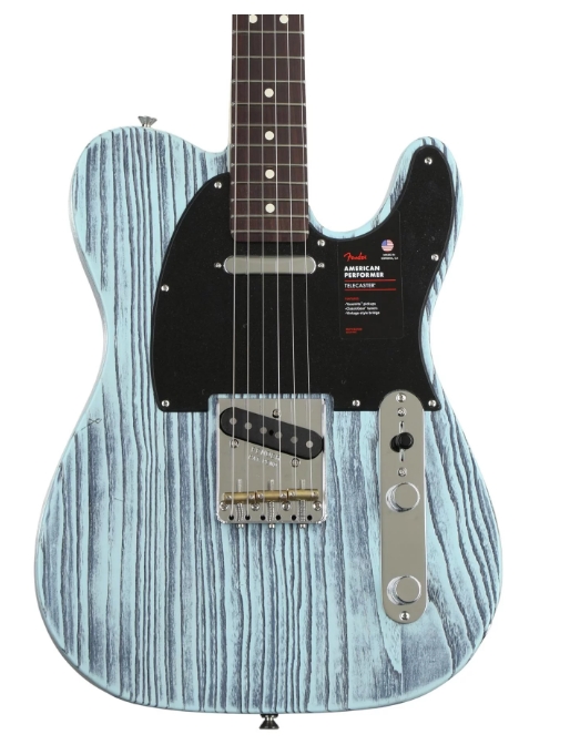 Fender American Performer Sandblasted Telecaster Sweetwater Exclusive - Daphne Blue