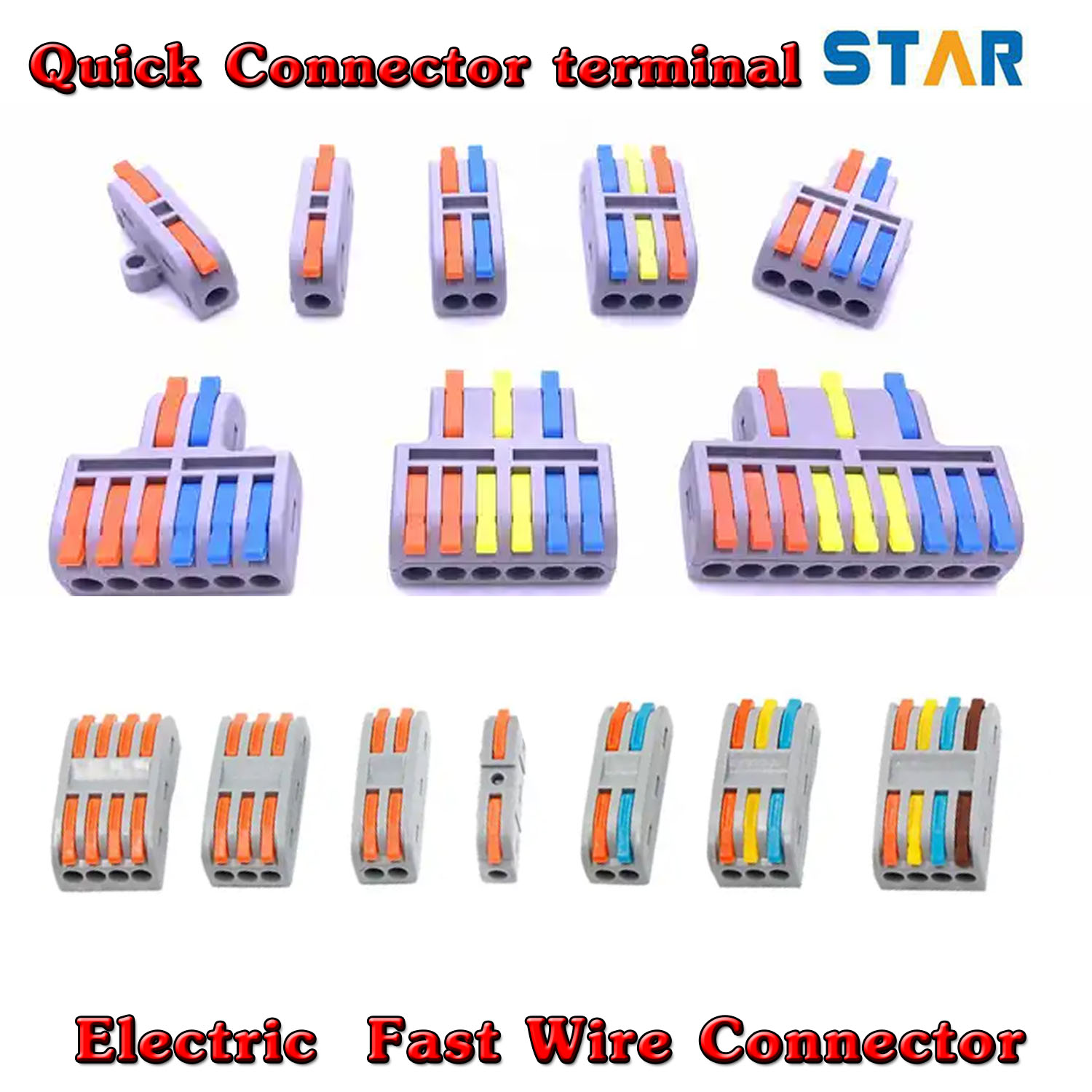 ขั้วต่อสายไฟ Fast Connector Treminal (1P to 1P) Pack 10 pcs.