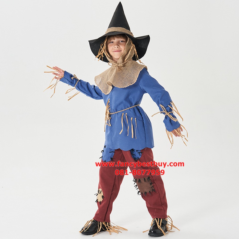 ชุดแฟนซี Scarecrow ชุดหุ้นไล่กา Dorothy of OZ ขนาด S115-125, M 125-135, XL145-155